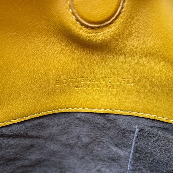 Bottega Veneta Women Shoulder Bag Yellow Intrecciato Leather Hobo Made in Italy - Picture 8 of 12